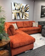 Luxury L-Shape Sectional Sofa – Terracotta Velvet - Image 4