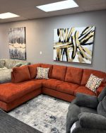 Luxury L-Shape Sectional Sofa – Terracotta Velvet - Image 3
