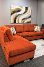 Luxury L-Shape Sectional Sofa – Terracotta Velvet - Image 2