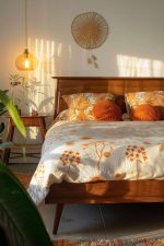 Mid-Century Solid Wood Bed Frame – Natural Walnut Finish - Image 5