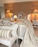 French Provincial Rattan Bed Frame – Hand-Carved Ivory White - Image 3