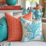 Malibu Coastal Sofa – White Linen with Tropical Cushion Set