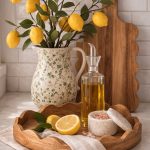 Citrus Kitchen Styling Set – Acacia Wood & Marble Collection