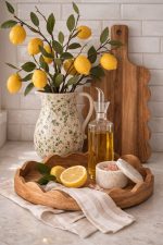 Citrus Kitchen Styling Set – Acacia Wood & Marble Collection