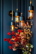 Midnight Pendant Collection – Matte Black & Amber Glass