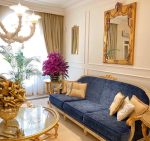 Palazzo Royal Salon Set – Navy Velvet & Hand-Gilded Ivory Gold - Image 2