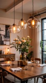 Edison Smoked Globe Pendant Cluster – Set of 3 Hanging Lights - Image 3