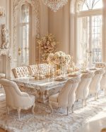 Luxury Dining Tables with Intricate Gold Filigree